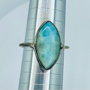 Simple Handmade Feminine Larimar Ring Size 9